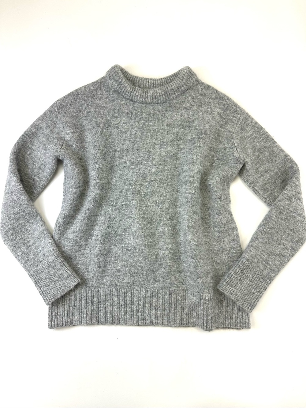 Roots Grey Alpaca Wool Blend Crewneck Sweater Small Womens Cozy Winter Neutral